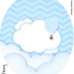 Rótulo Tubete Oval Balão de Ar Quente Azul Kit Festa