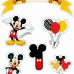 Topo de Bolo de Papel Mickey