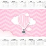 Calendario 2017 Balão de Ar Quente Rosa Kit Festa