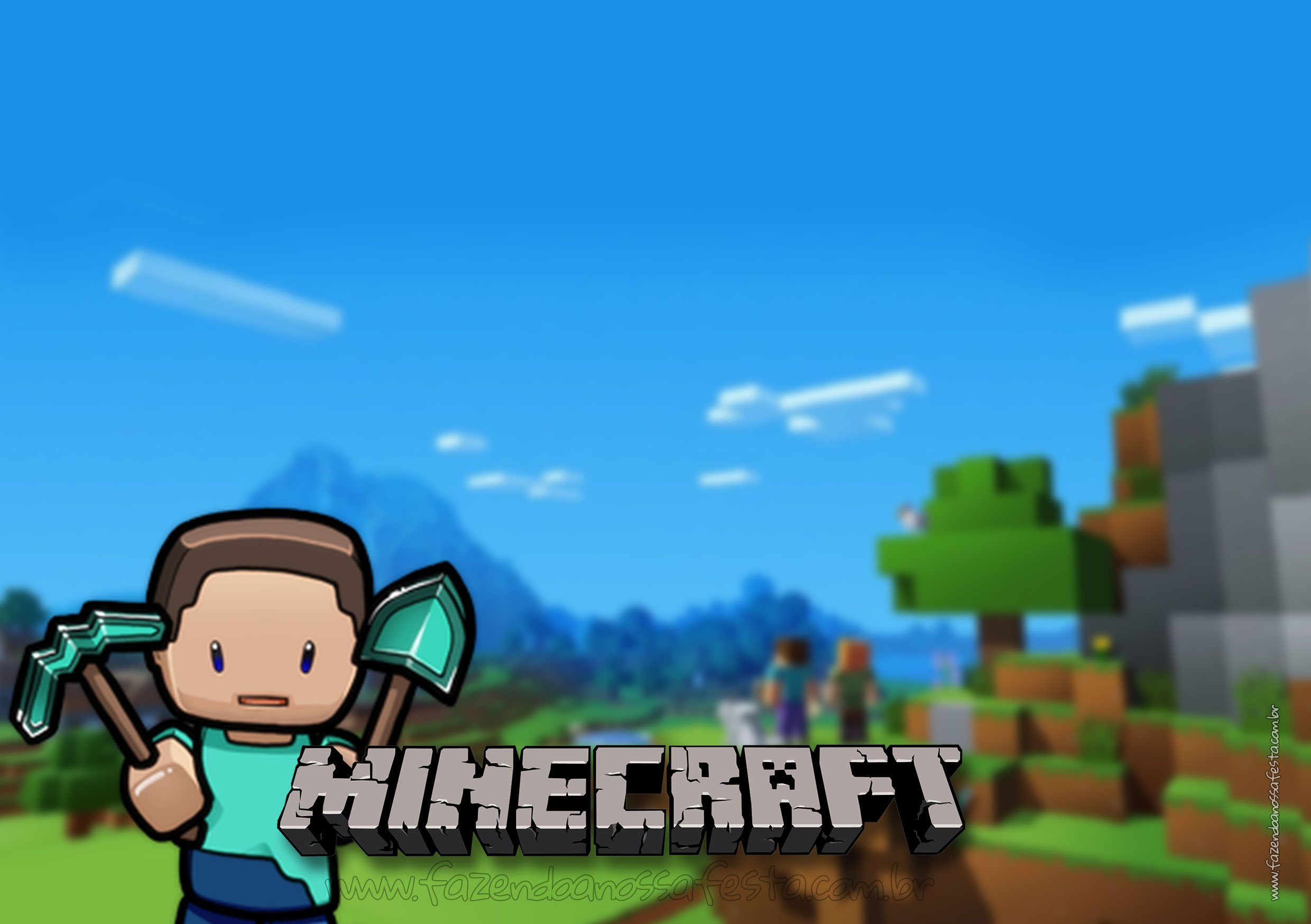 Convite online minecraft editar grátis