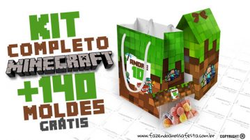 Minecraft Kit Festa Totalmente Grátis Imprima em Casa Minecraft Kit Festa Grátis