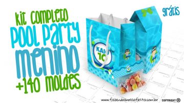 Pool Party Menino Kit Festa Personalizada Grátis para Imprimir Pool Party Menino Kit Festa