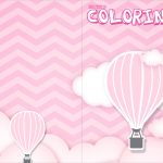 Revista Colorindo Balão de Ar Quente Rosa Kit Festa