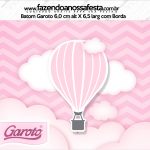 Rotulo Mini Baton Garoto Balão de Ar Quente Rosa Kit Festa