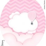 Rotulo Tubete Oval Balão de Ar Quente Rosa Kit Festa