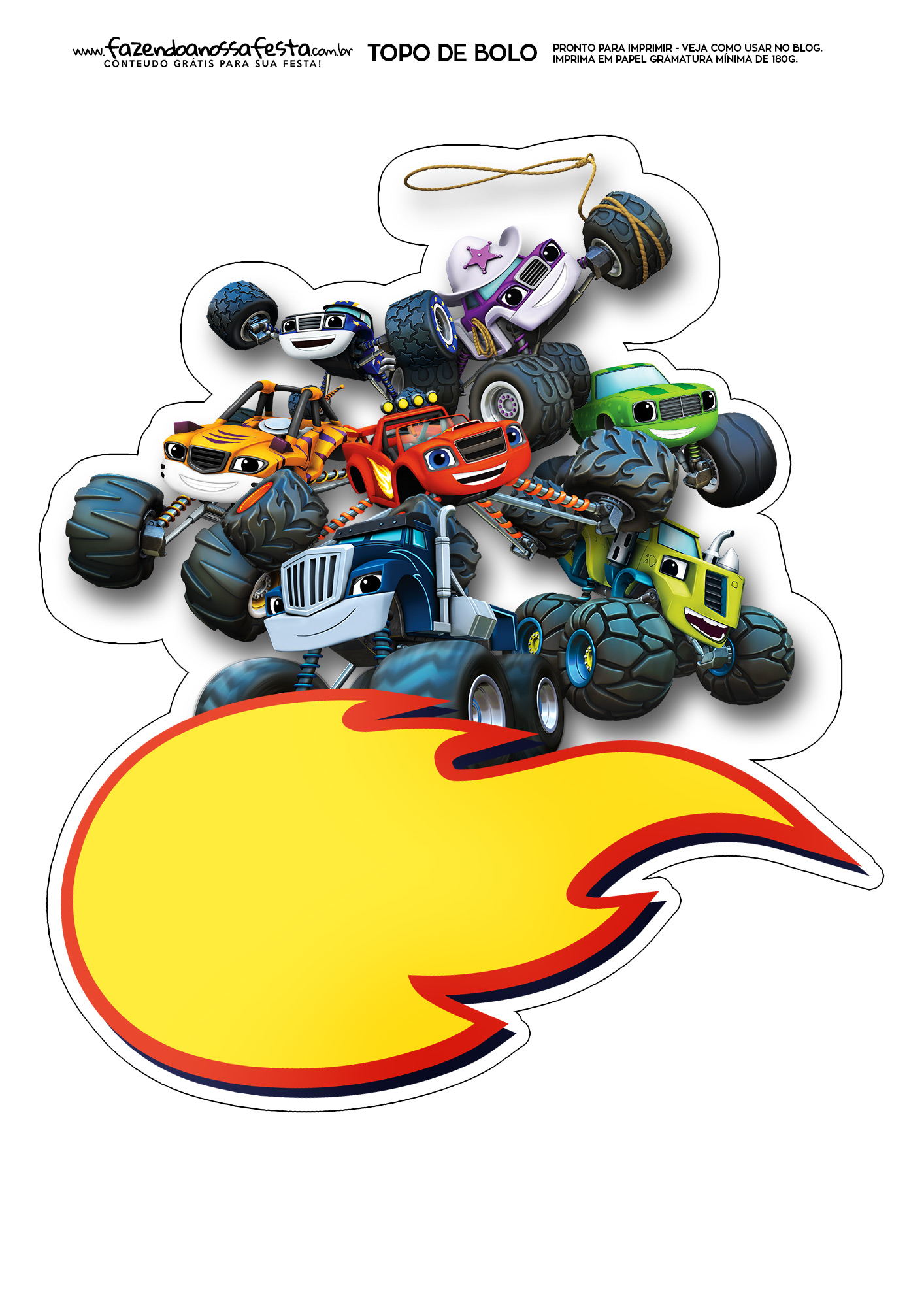 Kit Imprimible Blaze Monsters Machines Descarga Gratis