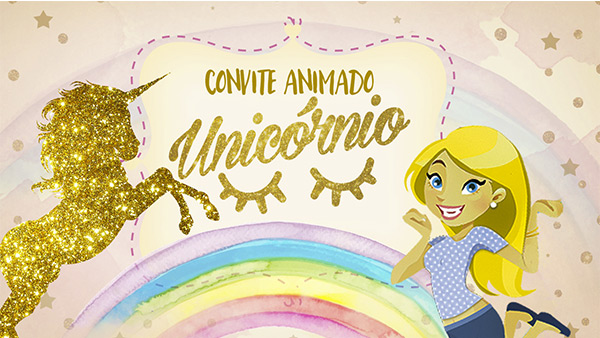 Convite Animado Unicornio Gratis