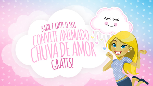 Convite Animado Virtual Chuva de Amor Gratis