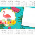 Convite Calendario 2017 Flamingo Tropical