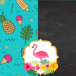 Convite Chalkboard Flamingo Tropical 7