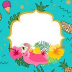 Convite Flamingo Tropical para Imprimir