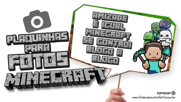 Bonecos 3D do Minecraft, quem quer - Fazendo a Nossa Festa