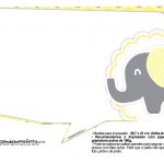 Plaquinhas para Festa Elefantinho Amarelo e Cinza Chevron 6