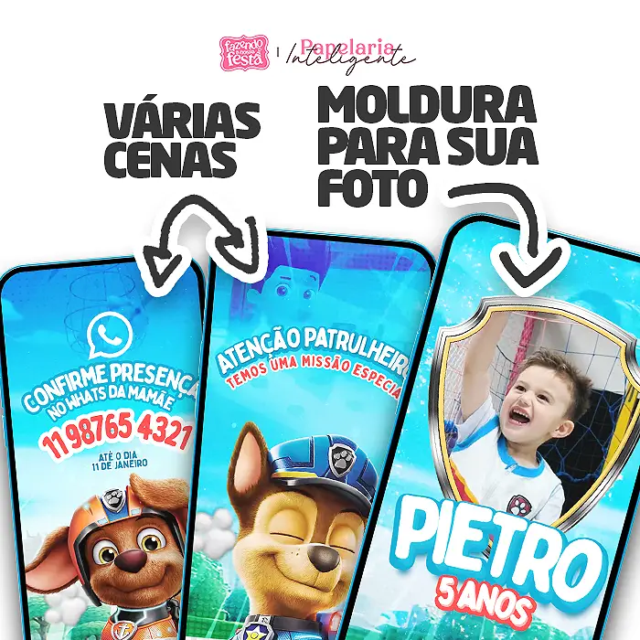 Convite Animado Virtual Patrulha Canina gratis Convite Animado Virtual Patrulha Canina gratis