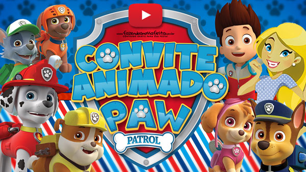 Convite Animado Virtual Patrulha Canina Grátis para Baixar