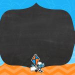 Convite Festa Infantil Pipa Laranja e Azul Chalkboard 2