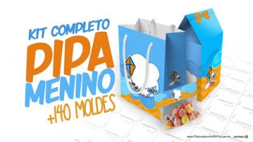 Pipa Laranja e Azul Kit Festa Grátis para Imprimir em Casa Pipa Laranja e Azul Kit Festa Grátis