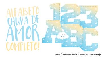 Alfabeto Chuva de Amor Menino Grátis para Personalizar e Imprimir Alfabeto Chuva de Amor Menino Gratis