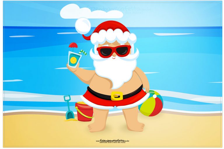 Cartao Natal Tropical - Fazendo a Nossa Festa