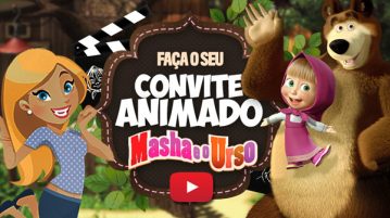 Convite Animado Virtual Masha e o Urso Grátis para Baixar Convite Animado Virtual Masha e o Urso