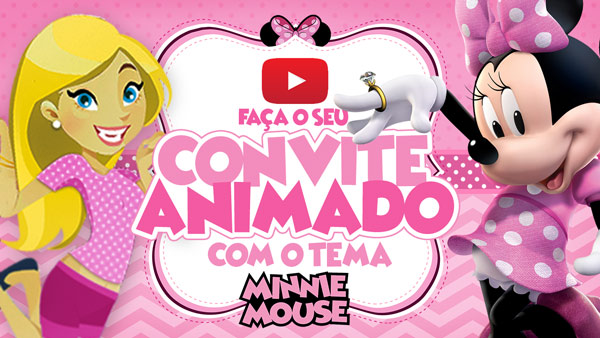 Convite Animado Virtual Minnie Rosa
