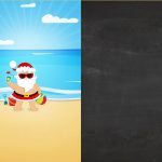 Convite Chalkboard Tema Natal Tropical