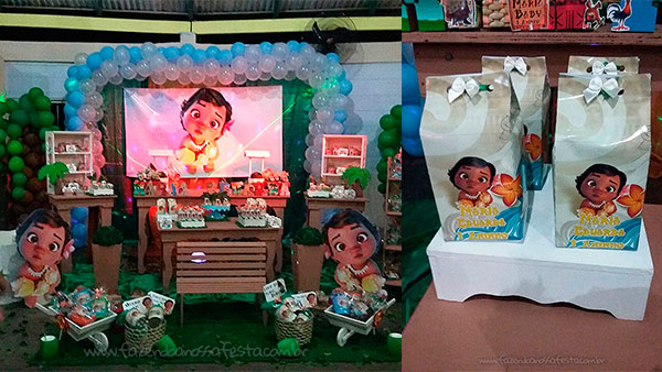 Kit Decoração De Festa Infantil Moana Baby Personalizado