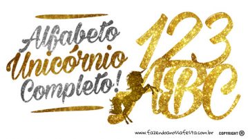 Alfabeto Unicórnio Grátis para Personalizar e Imprimir em Casa Alfabeto Unicornio Grátis
