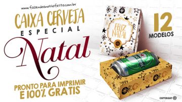 Caixa Cerveja para Natal Vários Modelos Grátis para Imprimir Caixa Cerveja Natal Gratis