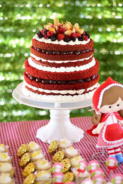 Chapeuzinho vermelho lindo  Bolo festa infantil, Bolo de natal