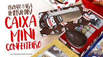 Caixa Kit Mini Confeiteiro Chocolates Grátis para Imprimir Caixa Mini Confeiteiro Chocolates