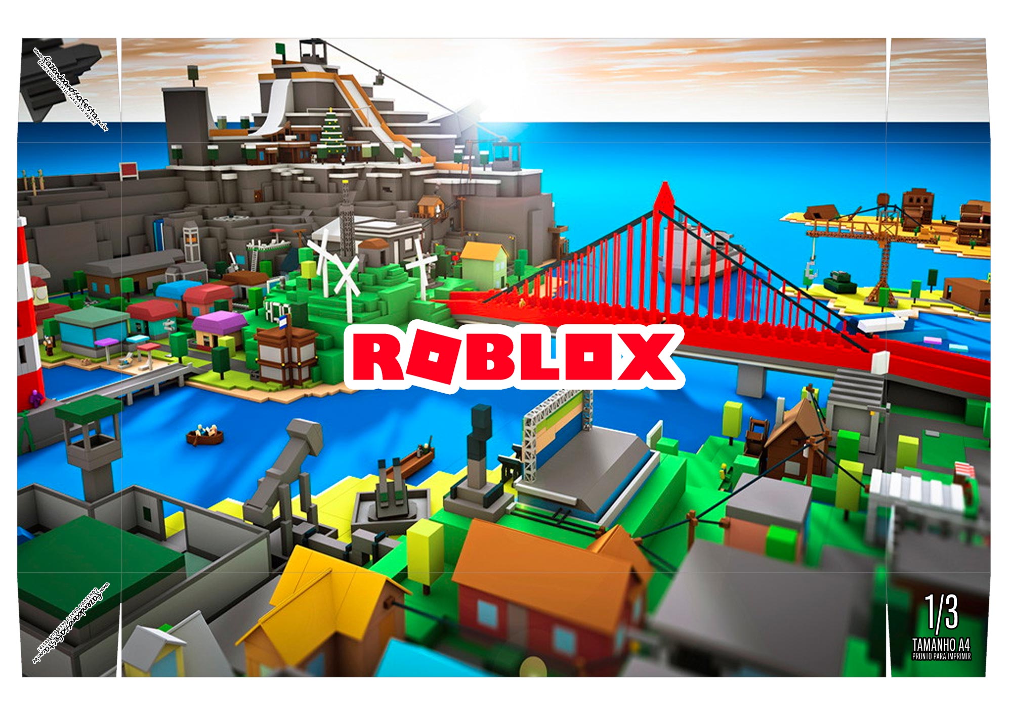 Caixa Mini Confeiteiro Roblox baixo - Fazendo a Nossa Festa