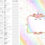 Calendario 2017 2 Unicornio Colorido Kit Festa