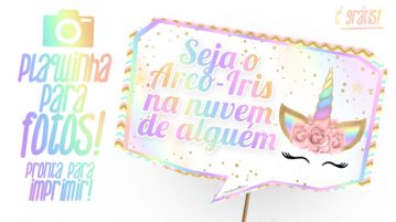 Plaquinhas Unicórnio Grátis para Baixar e Imprimir em Casa Plaquinhas Unicornio Gratis para Imprimir