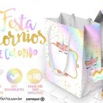 Unicornio Colorido Kit Festa para Imprimir