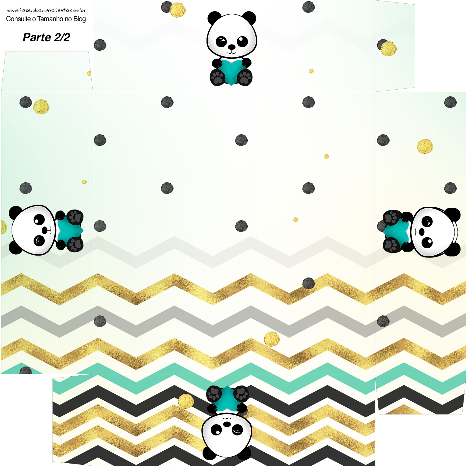 Caixa bombom Fundo Panda Menino