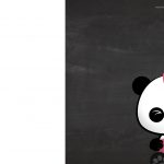 Convite Chalkboard Panda Menina