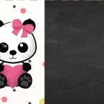 Convite Chalkboard Panda Menina 2