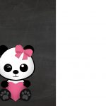 Convite Chalkboard Panda Menina 5
