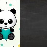 Convite Chalkboard Panda Menino 2