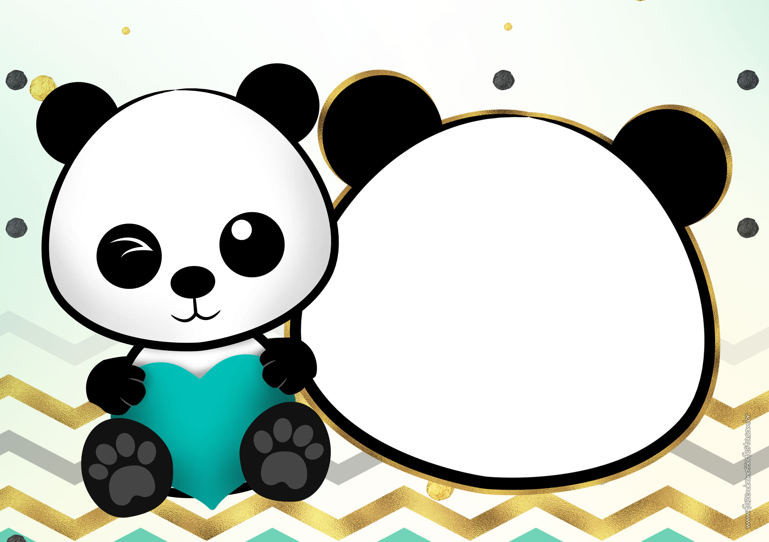 Convite Panda Menino Festa infantil