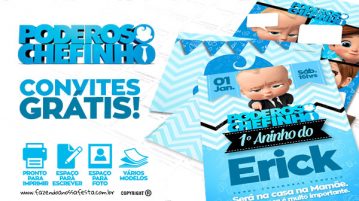 Convite Poderoso Chefinho para Editar Grátis e Imprimir Convite Poderoso Chefinho Gratis para Imprimir