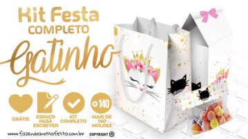 Gatinho Kit Festa Grátis para Baixar Personalizar e Imprimir em Casa Gatinho Kit Festa Gratis para Imprimir