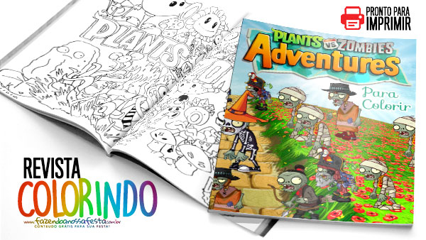 Livrinho para Colorir Plants vs Zombies Grátis para Imprimir