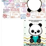 Molde Passaporte Panda Menino kit festa