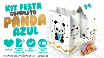 Panda Menino Kit Festa Grátis para Baixar e Imprimir em Casa Panda Menino Kit Festa