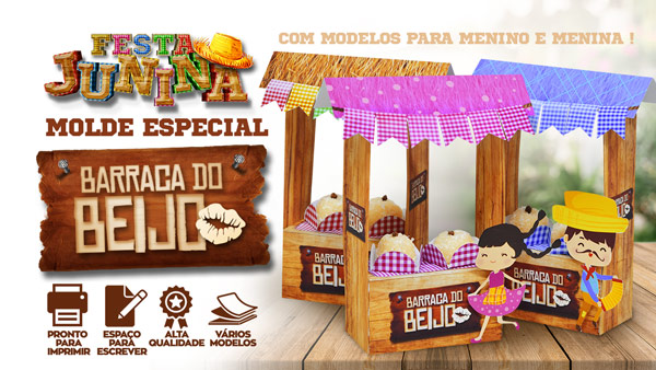 Caixa Barraca do Beijo para Festa Junina
