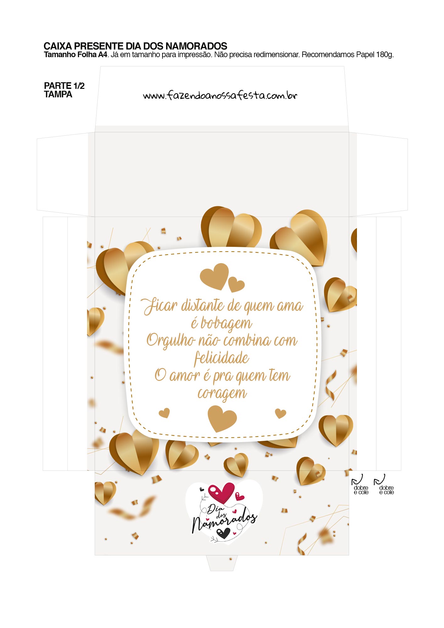 Cartão Jogo do Amor Tic Tac - Molde pronto para Imprimir