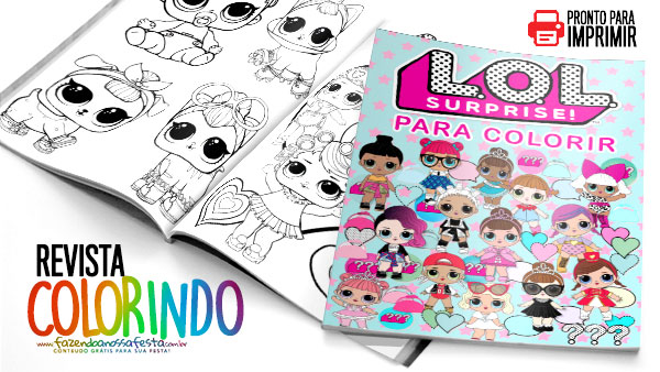 Revista de Colorir Lol em pdf + 4 Arquivos de Brinde