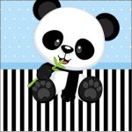 Adesivo Caixa Acrilico Panda Azul Kit Festa